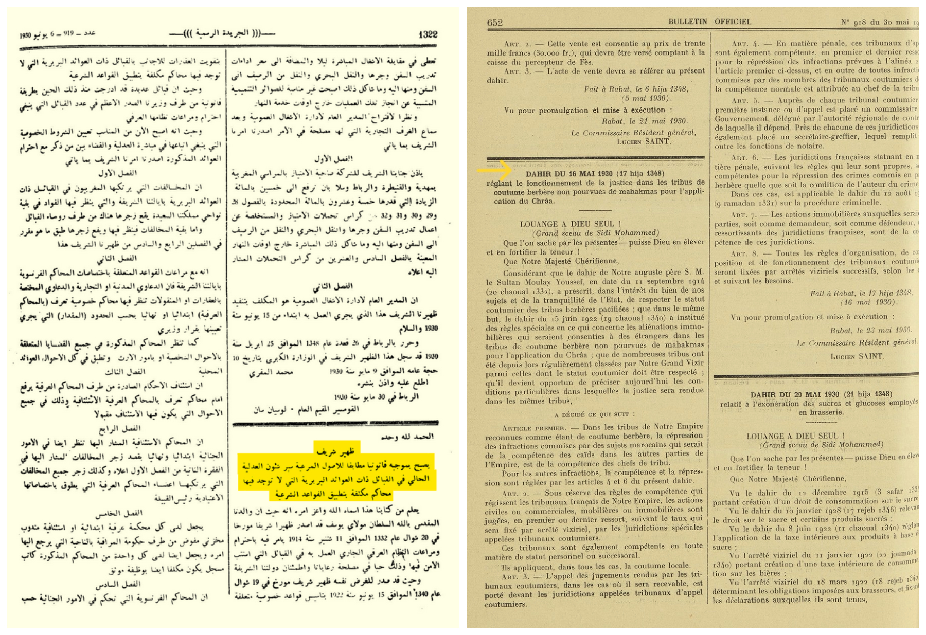 The Berber Dahir of May 16, 1930